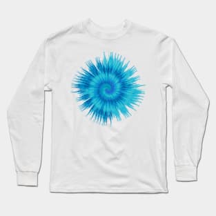 Blue & Turquoise Tie-Dye: Vibrant Design Long Sleeve T-Shirt